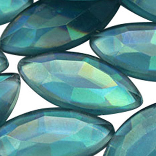 Blue Aqua AB Navette Acrylic Gems – Stunning Flat-Back