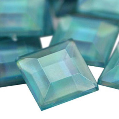 blue aqua aquamarine ab square flat back acrylic gems plastic rhinestones for craft gemstones body jewels face skin cabochons embellishments cosplay prop making jewelry making party diy crafts costume making scrapbooking high quality allstarco décor stones larp events film making