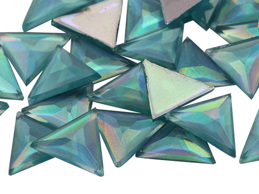 blue aqua ab triangle flat back acrylic gems plastic rhinestones for craft gemstones body jewels face skin cabochons embellishments cosplay prop making jewelry making party diy crafts costume making scrapbooking high quality allstarco décor stones larp events film making