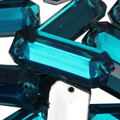 blue aqua aquamarine baguette rectangle rectangular flat back sew on sewing beads craft gems plastic rhinestones acrylic gemstones jewels with holes for clothing embellishments costume making cosplay diy garment prop making dress jewels for fabric crystals allstarco