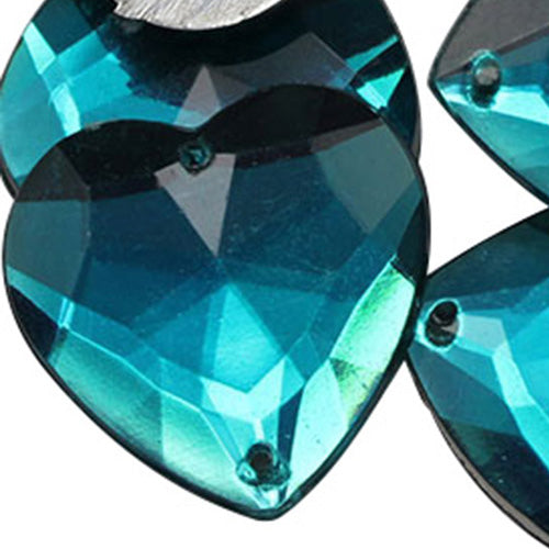 blue aqua aquamarine heart valetine's day love flat back sew on sewing beads craft gems plastic rhinestones acrylic gemstones jewels with holes for clothing embellishments costume making cosplay diy garment prop making dress jewels for fabric crystals allstarco