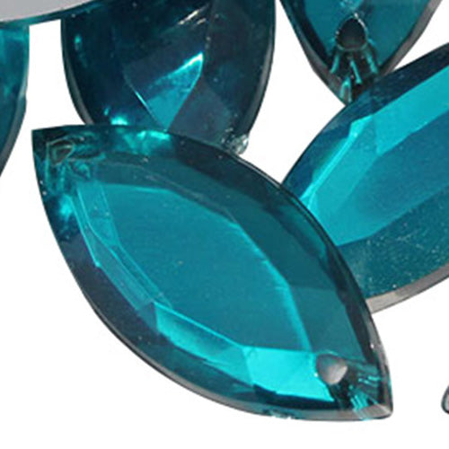 blue aqua aquamarine  navette marquise horse eye flat back sew on sewing beads craft gems plastic rhinestones acrylic gemstones jewels with holes for clothing embellishments costume making cosplay diy garment prop making dress jewels for fabric crystals allstarco