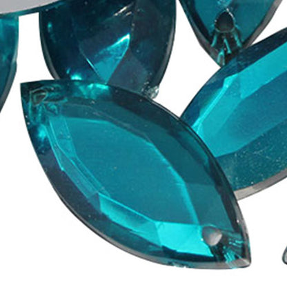 blue aqua aquamarine  navette marquise horse eye flat back sew on sewing beads craft gems plastic rhinestones acrylic gemstones jewels with holes for clothing embellishments costume making cosplay diy garment prop making dress jewels for fabric crystals allstarco