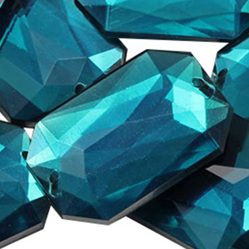 blue aqua aquamarine octagon flat back sew on sewing beads craft gems plastic rhinestones acrylic gemstones jewels with holes for clothing embellishments costume making cosplay diy garment prop making dress jewels for fabric crystals allstarco