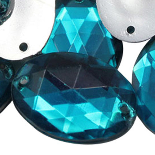 blue aqua aquamarine oval flat back sew on sewing beads craft gems plastic rhinestones acrylic gemstones jewels with holes for clothing embellishments costume making cosplay diy garment prop making dress jewels for fabric crystals allstarco