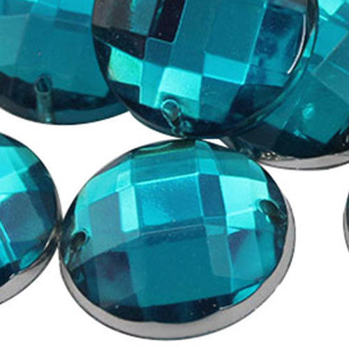 blue aqua sew on round flat back acrylic gems jewels gemstones sewing embellishments garment making diy craft costume making