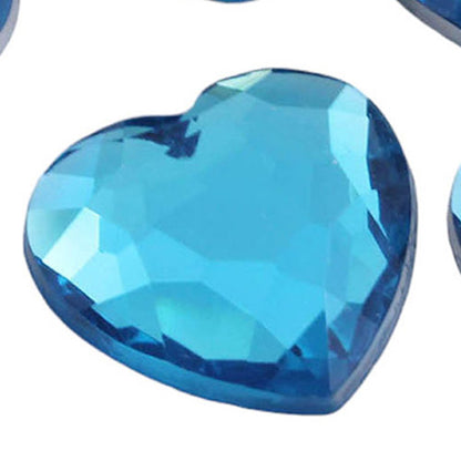 blue aqua aquamarine heart flat back acrylic gems valentine's day love gift girlfriend boyfriend mom dad family plastic rhinestones for craft gemstones body jewels face skin cabochons embellishments cosplay prop making jewelry making party diy crafts costume making scrapbooking high quality allstarco décor stones larp events film making