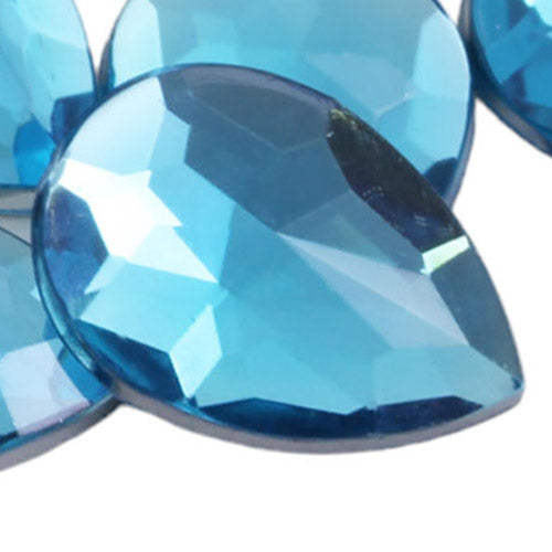 blue aqua aquamarine teardrop flat back acrylic gems pear tear drop plastic rhinestones for craft gemstones body jewels face skin cabochons embellishments cosplay prop making jewelry making party diy crafts costume making scrapbooking high quality allstarco décor stones larp events film making