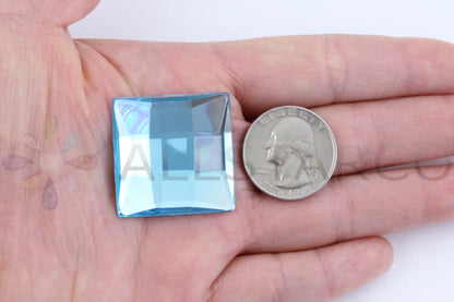blue aqua aquamarine square extra large big huge jumbo flat back acrylic gems plastic rhinestones for craft gemstones body jewels face skin cabochons embellishments cosplay prop making jewelry making party diy crafts costume making scrapbooking high quality allstarco décor stones larp events film making