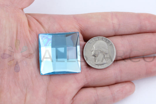 blue aqua aquamarine square extra large big huge jumbo flat back acrylic gems plastic rhinestones for craft gemstones body jewels face skin cabochons embellishments cosplay prop making jewelry making party diy crafts costume making scrapbooking high quality allstarco décor stones larp events film making