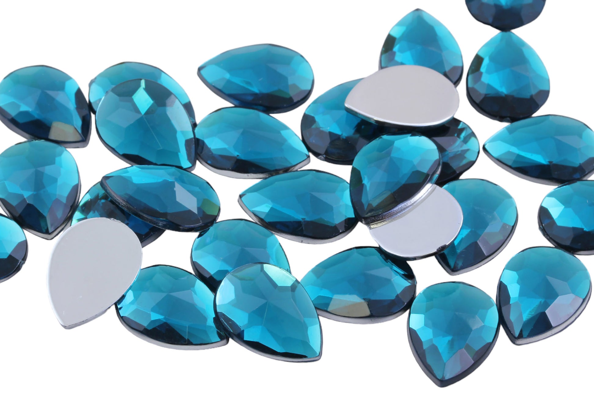 blue aqua aquamarine teardrop flat back acrylic gems pear tear drop plastic rhinestones for craft gemstones body jewels face skin cabochons embellishments cosplay prop making jewelry making party diy crafts costume making scrapbooking high quality allstarco décor stones larp events film making