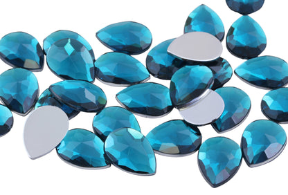 blue aqua aquamarine teardrop flat back acrylic gems pear tear drop plastic rhinestones for craft gemstones body jewels face skin cabochons embellishments cosplay prop making jewelry making party diy crafts costume making scrapbooking high quality allstarco décor stones larp events film making