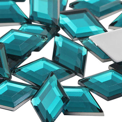 blue aqua aquamarine diamond flat back acrylic gems plastic rhombus rhinestones for craft gemstones body jewels face skin cabochons embellishments cosplay prop making jewelry making party diy crafts costume making scrapbooking high quality allstarco décor stones larp events film making