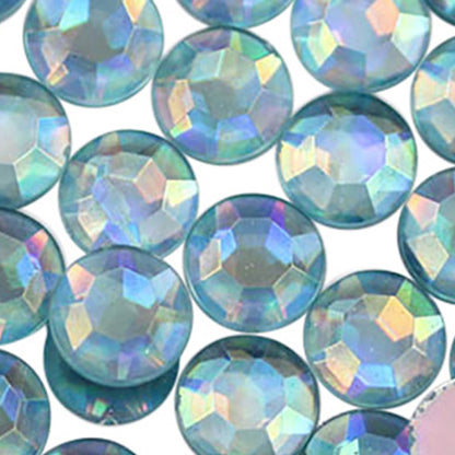 blue aqua ab light round circle flat back acrylic gems plastic rhinestones for craft gemstones body jewels face skin cabochons embellishments cosplay prop making jewelry making party diy crafts costume making scrapbooking high quality allstarco décor stones larp events film making card making crafting school kids fun creative