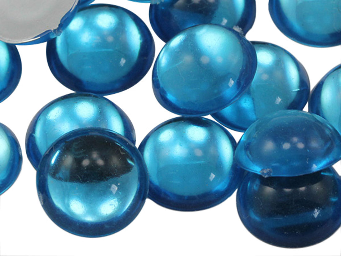 blue aqua aquamarine round circle cabochon pearls flat back acrylic gems plastic rhinestones for craft gemstones body jewels face skin cabochons embellishments cosplay prop making jewelry making party diy crafts costume making scrapbooking high quality allstarco décor stones larp events film making card making crafting school kids fun creative