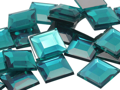 blue aqua aquamarine square flat back acrylic gems plastic rhinestones for craft gemstones body jewels face skin cabochons embellishments cosplay prop making jewelry making party diy crafts costume making scrapbooking high quality allstarco décor stones larp events film making