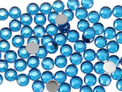 blue aqua aquamarine round circle flat back acrylic gems plastic rhinestones for craft gemstones body jewels face skin cabochons embellishments cosplay prop making jewelry making party diy crafts costume making scrapbooking high quality allstarco décor stones larp events film making card making crafting school kids fun creative