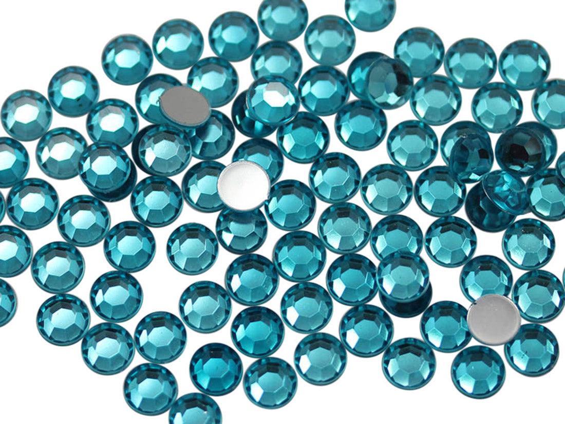 blue aqua aquamarine round circle flat back acrylic gems plastic rhinestones for craft gemstones body jewels face skin cabochons embellishments cosplay prop making jewelry making party diy crafts costume making scrapbooking high quality allstarco décor stones larp events film making card making crafting school kids fun creative