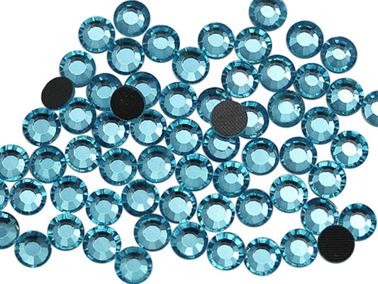 blue aqua aquamarine hotfix rhinestones heat set glass gems iron on nail art jewels garment embellishments hot glue décor gems hot fix stones for diy crafts clothing design allstarco