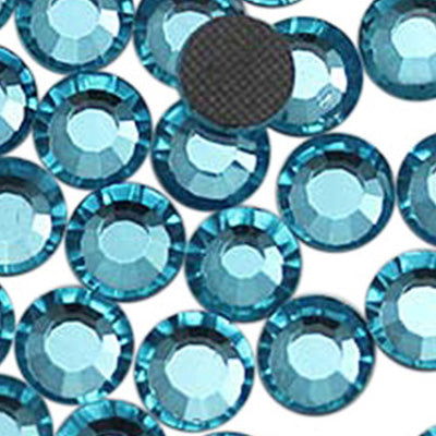 blue aqua aquamarine hotfix rhinestones heat set glass gems iron on nail art jewels garment embellishments hot glue décor gems hot fix stones for diy crafts clothing design allstarco