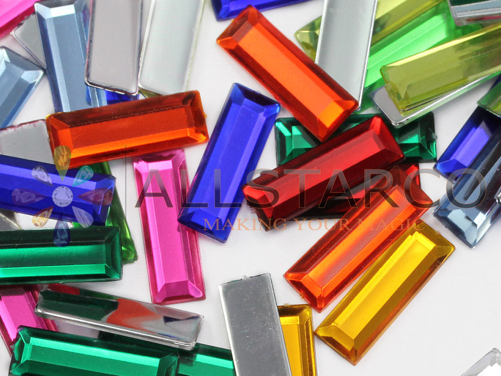 assorted colors multicolor multipack baguette rectangle flat back acrylic gems plastic rhinestones for craft gemstones body jewels face skin cabochons embellishments cosplay prop making jewelry making party diy crafts costume making scrapbooking high quality allstarco décor stones larp events film making