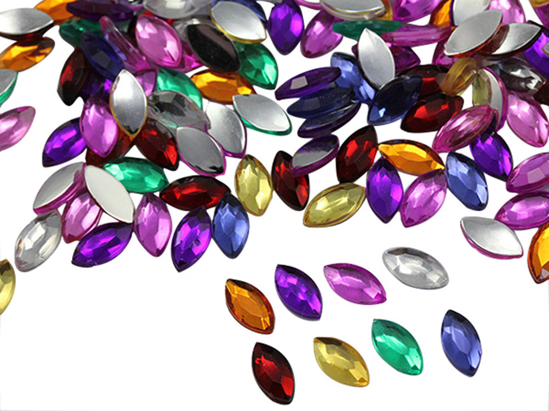assorted colors multipack multicolor navette flat back acrylic gems plastic marquise horse eye rhinestones for craft gemstones body jewels face skin cabochons embellishments cosplay prop making jewelry making party diy crafts costume making scrapbooking high quality allstarco décor stones larp events film making