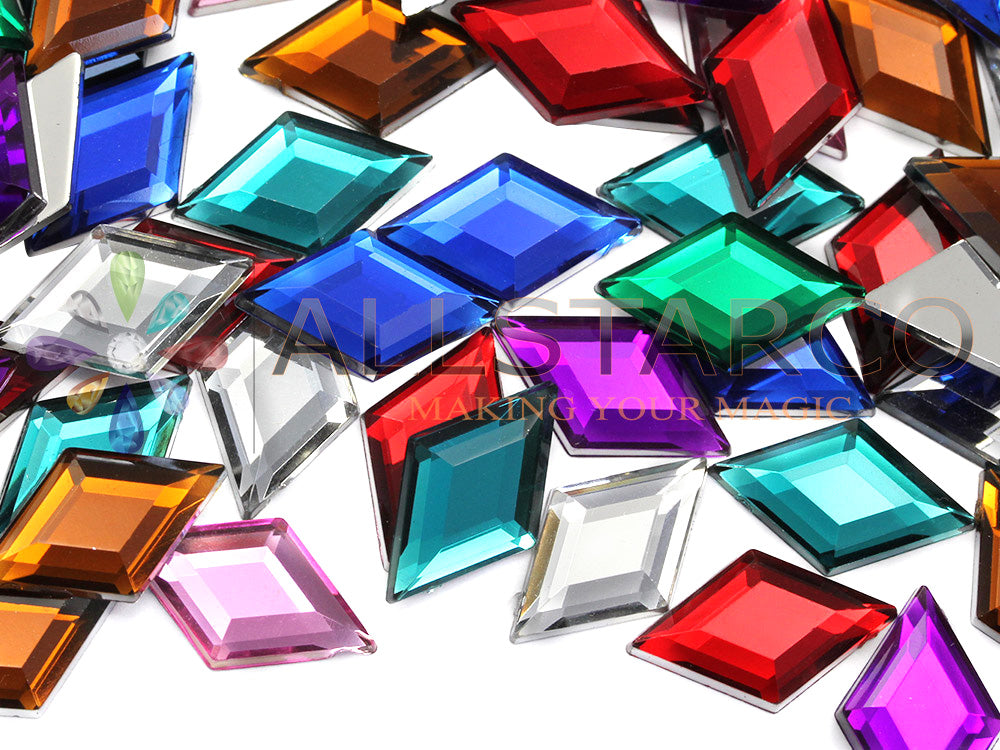 diamond flat back acrylic gems plastic rhombus rhinestones for craft gemstones body jewels face skin cabochons embellishments cosplay prop making jewelry making party diy crafts costume making scrapbooking high quality allstarco décor stones larp events film making