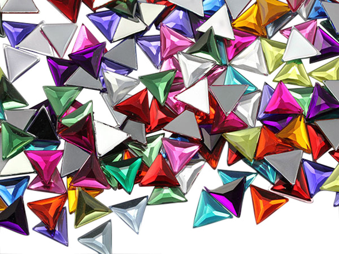 assorted colors multipack multicolor triangle flat back acrylic gems plastic rhinestones for craft gemstones body jewels face skin cabochons embellishments cosplay prop making jewelry making party diy crafts costume making scrapbooking high quality allstarco décor stones larp events film making
