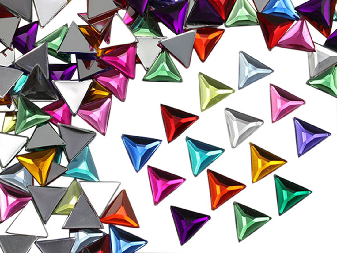 assorted colors multipack multicolor triangle flat back acrylic gems plastic rhinestones for craft gemstones body jewels face skin cabochons embellishments cosplay prop making jewelry making party diy crafts costume making scrapbooking high quality allstarco décor stones larp events film making