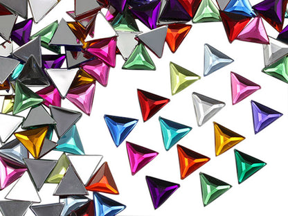 assorted colors multipack multicolor triangle flat back acrylic gems plastic rhinestones for craft gemstones body jewels face skin cabochons embellishments cosplay prop making jewelry making party diy crafts costume making scrapbooking high quality allstarco décor stones larp events film making