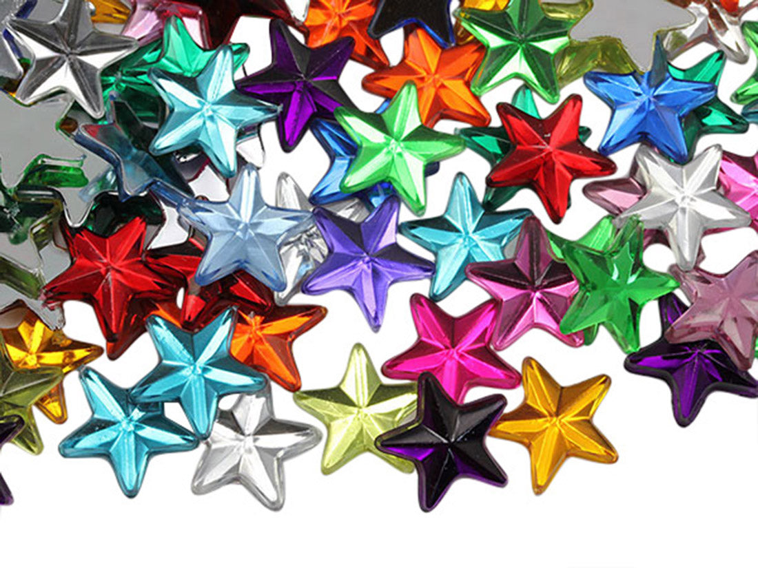 assorted colors multipack multicolor star flat back acrylic gems plastic rhinestones for craft gemstones body jewels face skin cabochons embellishments cosplay prop making jewelry making party diy crafts costume making scrapbooking high quality allstarco décor stones larp events film making