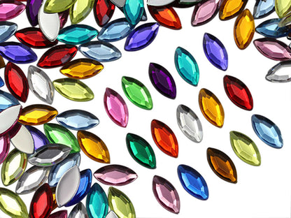 assorted colors multipack multicolor navette flat back acrylic gems plastic marquise horse eye rhinestones for craft gemstones body jewels face skin cabochons embellishments cosplay prop making jewelry making party diy crafts costume making scrapbooking high quality allstarco décor stones larp events film making