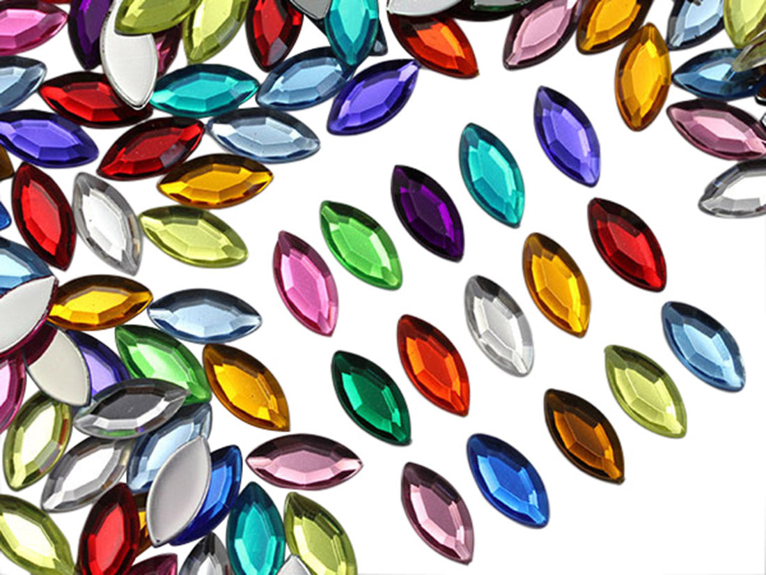 assorted colors multipack multicolor navette flat back acrylic gems plastic marquise horse eye rhinestones for craft gemstones body jewels face skin cabochons embellishments cosplay prop making jewelry making party diy crafts costume making scrapbooking high quality allstarco décor stones larp events film making