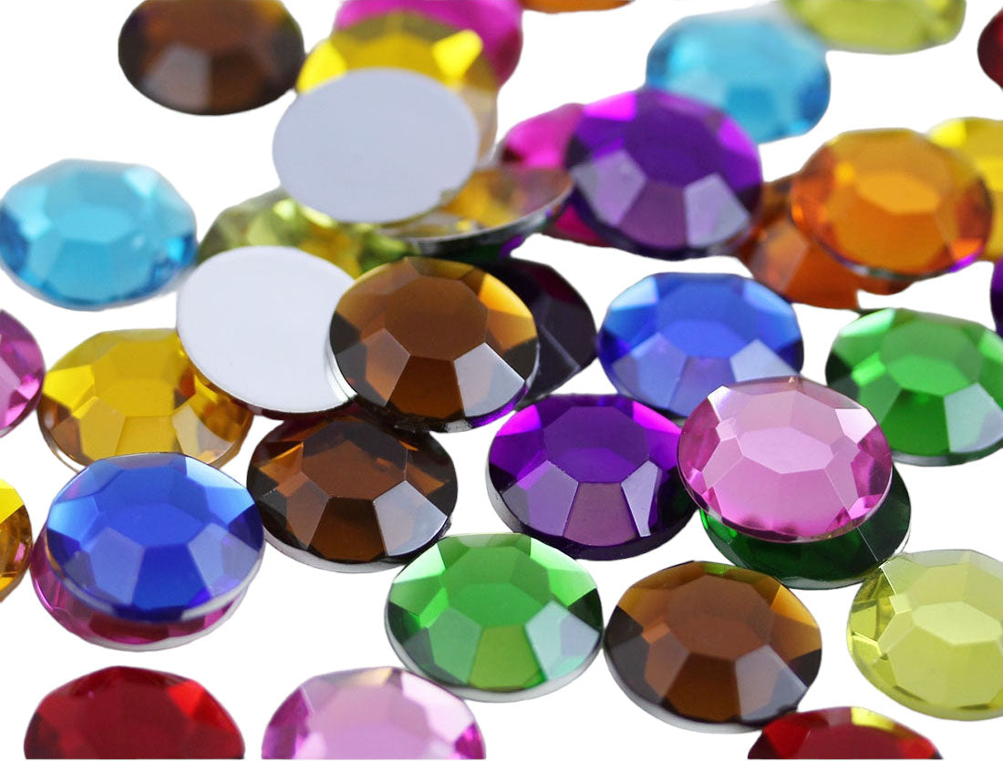 assorted colors multipack multicolor round circle flat back acrylic gems plastic rhinestones for craft gemstones body jewels face skin cabochons embellishments cosplay prop making jewelry making party diy crafts costume making scrapbooking high quality allstarco décor stones larp events film making card making crafting school kids fun creative