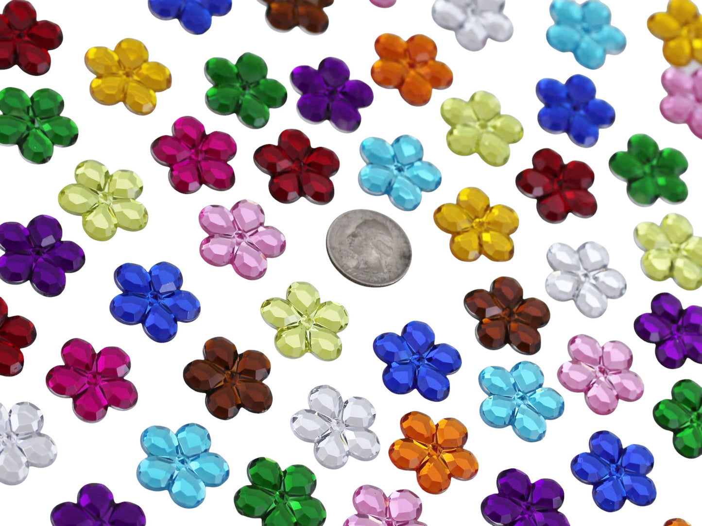 Orange Hyacinth Flat Back Flower Gems - 25mm - 15 Pieces