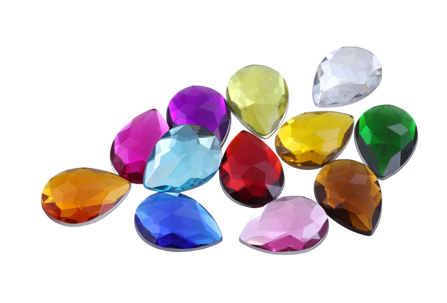 1 inch assorted colors multi pack multicolor teardrop flat back acrylic gems pear tear drop plastic rhinestones for craft gemstones body jewels face skin cabochons embellishments cosplay prop making jewelry making party diy crafts costume making scrapbooking high quality allstarco décor stones larp events film making