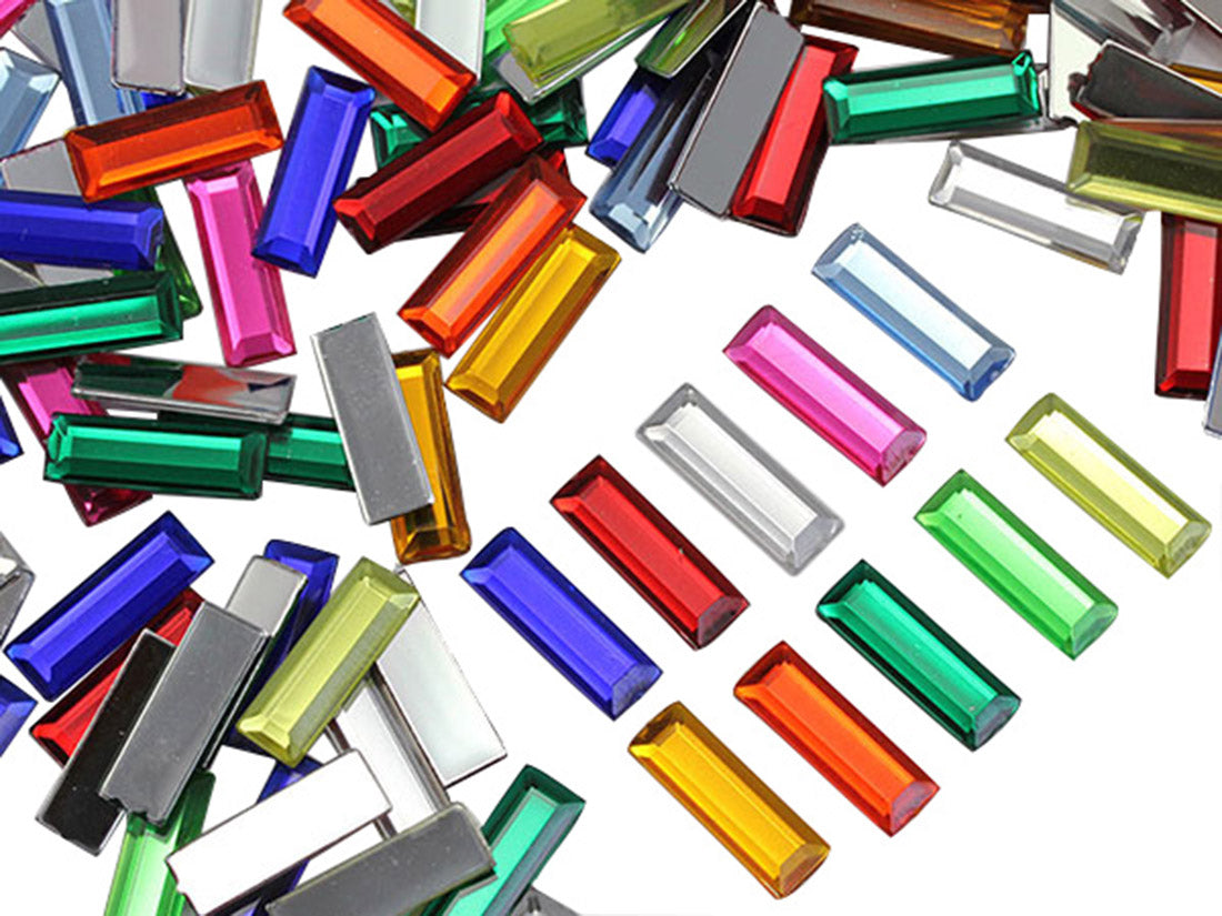 assorted colors multipack multicolor mix rectangle baguette flat back acrylic gems plastic rhinestones for craft gemstones body jewels face skin cabochons embellishments cosplay prop making jewelry making party diy crafts costume making scrapbooking high quality allstarco décor stones larp events film making card making crafting school kids fun creative