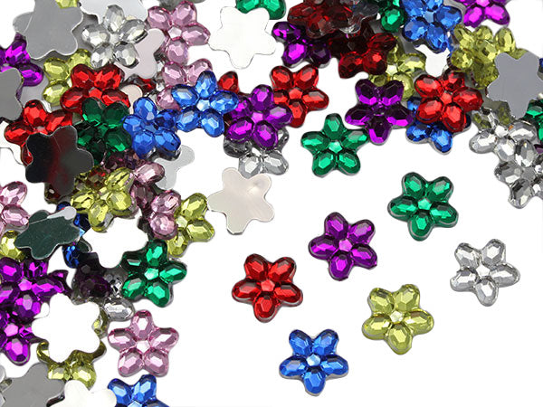 assorted colors multipack multicolor flower flat back acrylic gems plastic rhinestones for craft gemstones body jewels face skin cabochons embellishments cosplay prop making jewelry making party diy crafts costume making scrapbooking high quality allstarco décor stones larp events film making card making crafting school kids fun creative