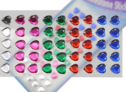 assorted colors heart sticky rhinestones stick on gems self adhesive jewels lead free  face stones party cosplay face gemstones rhinestones card making invitations body jewels skin phone craft embellishments with glue sparkle crafting scrapbooking diy peel and stick halloween birthday wedding shinny allstarco plastic sticky back jewels stickon stick-on rave jewels diy flat back