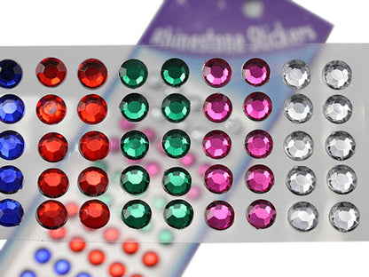 assorted colors round sticky rhinestones stick on gems self adhesive jewels lead free  face stones party cosplay face gemstones rhinestones card making invitations body jewels skin phone craft embellishments with glue sparkle crafting scrapbooking diy peel and stick halloween birthday wedding shinny allstarco plastic sticky back jewels stickon stick-on rave jewels diy flat back