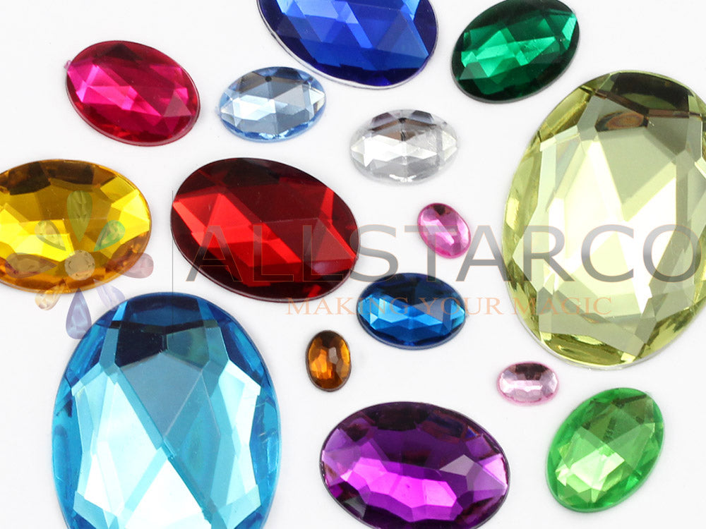 assorted colors multipack multicolor oval flat back acrylic gems plastic rhinestones for craft gemstones body jewels face skin cabochons embellishments cosplay prop making jewelry making party diy crafts costume making scrapbooking high quality allstarco décor stones larp events film making card making crafting school kids fun creative