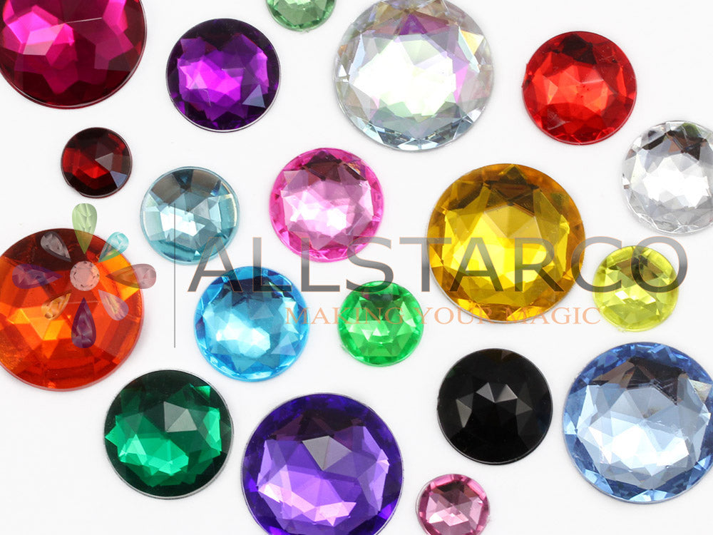 assorted colors multipack multicolor round circle flat back acrylic gems plastic rhinestones for craft gemstones body jewels face skin cabochons embellishments cosplay prop making jewelry making party diy crafts costume making scrapbooking high quality allstarco décor stones larp events film making card making crafting school kids fun creative crafting bling bedazzler bling phone cases laptop costume making garment