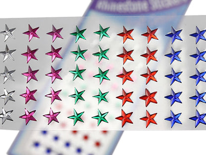 assorted colors stars sticky rhinestones stick on gems self adhesive jewels lead free  face stones party cosplay face gemstones rhinestones card making invitations body jewels skin phone craft embellishments with glue sparkle crafting scrapbooking diy peel and stick halloween birthday wedding shinny allstarco plastic sticky back jewels stickon stick-on rave jewels diy flat back