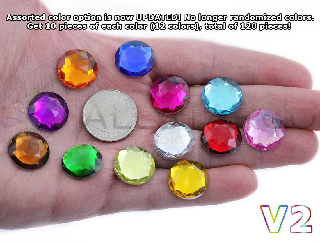 assorted colors multipack multicolor round circle flat back acrylic gems plastic rhinestones for craft gemstones body jewels face skin cabochons embellishments cosplay prop making jewelry making party diy crafts costume making scrapbooking high quality allstarco décor stones larp events film making card making crafting school kids fun creative crafting bling bedazzler bling phone cases laptop costume making garment
