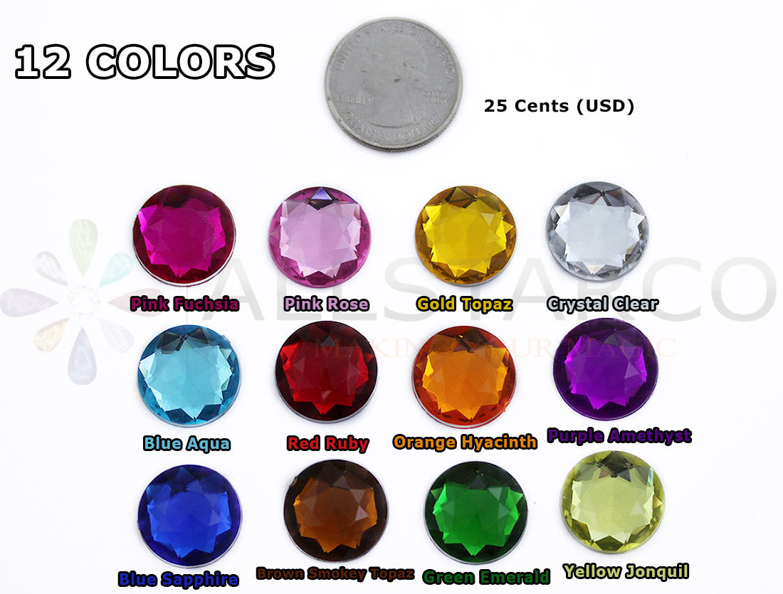 assorted colors multipack multicolor round circle flat back acrylic gems plastic rhinestones for craft gemstones body jewels face skin cabochons embellishments cosplay prop making jewelry making party diy crafts costume making scrapbooking high quality allstarco décor stones larp events film making card making crafting school kids fun creative crafting bling bedazzler bling phone cases laptop costume making garment