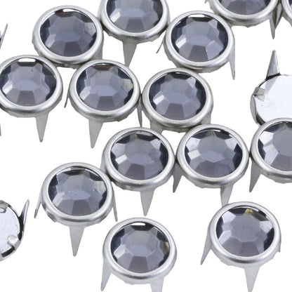 gray black diamond bedazzler rhinestones gemagic studs in silver settings bedazzle for garment embellishments elvis costume making diy craft clothing jeans tees denim with prongs 4 legs