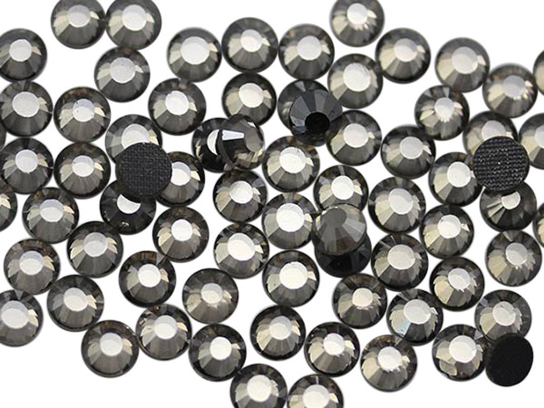 grey black diamond hotfix rhinestones heat set glass gems iron on nail art jewels garment embellishments hot glue décor gems hot fix stones for diy crafts clothing design allstarco