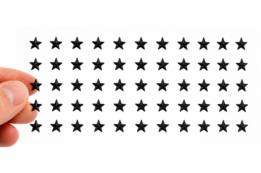 Black Stick On Star Gems