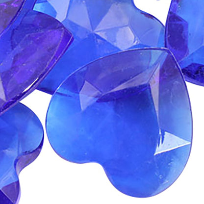 blue sapphire heart valentine's day love acrylic pointed back point back gems treasure jewels plastic gemstones for games parties pirate bounty hunt stones for treasure chests party favors center pieces table scatters theatrical swashbuckler jewels props larp easter egg hunt allstarco