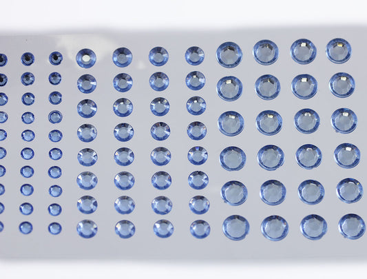 blue light sapphire 3 sizes 4mm 6mm 8mm round sticky rhinestones stick on gems self adhesive jewels lead free  face stones party cosplay face gemstones rhinestones card making invitations body jewels skin phone craft embellishments with glue sparkle crafting scrapbooking diy peel and stick halloween birthday wedding shinny allstarco plastic sticky back jewels stickon stick-on rave jewels diy flat back